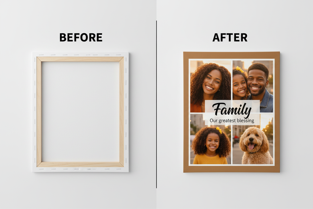 Custom Photo Canvas Print Before & After