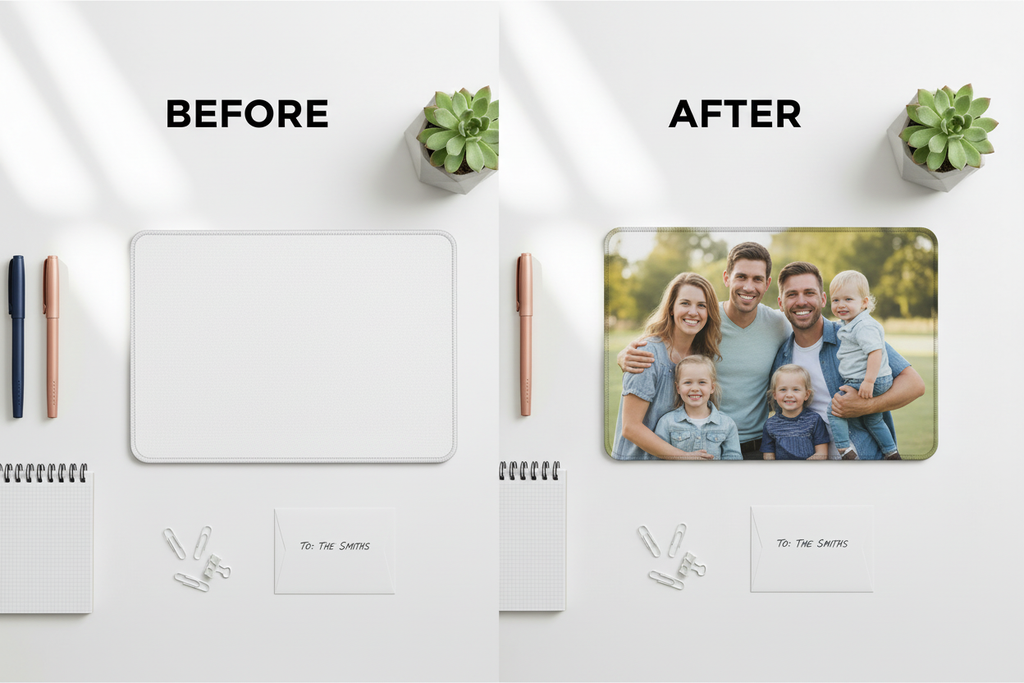 Custom Photo Mouse Pad Before & After