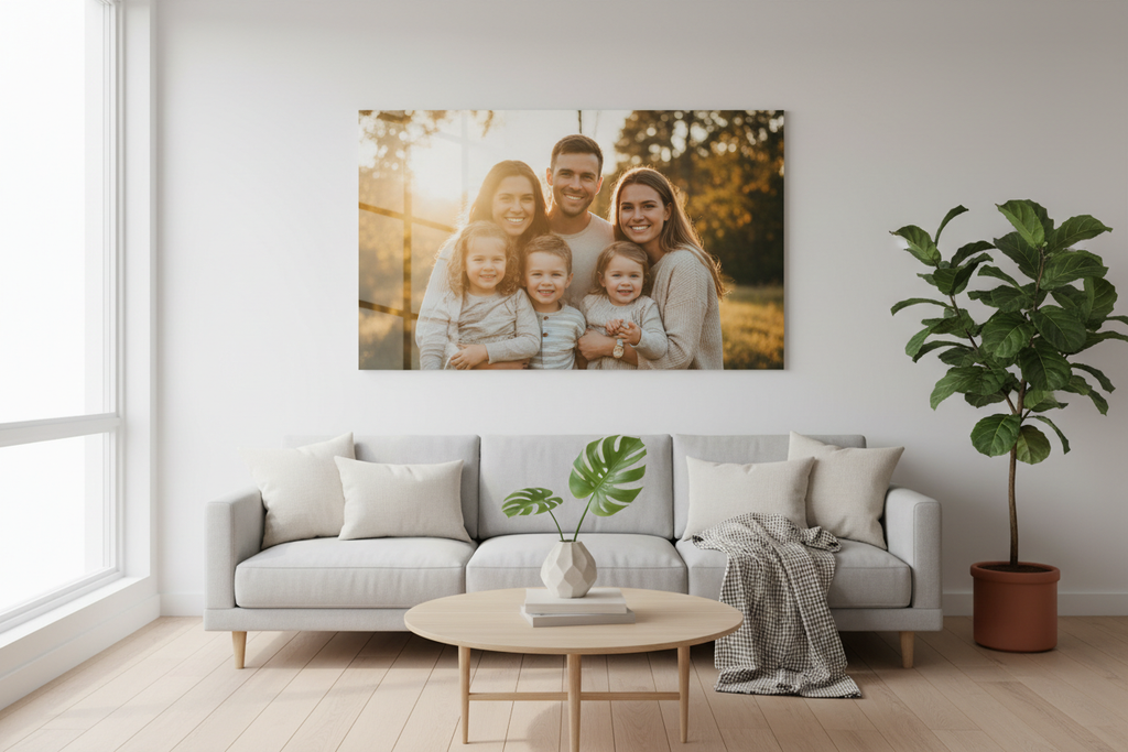 Family portrait in modern living room